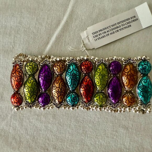 Jillian Michél Multicolor Stretch Bracelet Boho Chic Jewelry - Picture 4 of 5